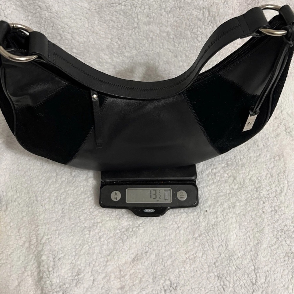 NWOT Etienne Aigner Black Leather & Suede Hobo Shoulder Bag Purse Y2K - Picture 11 of 11